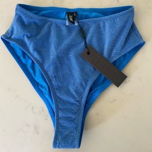 Triangl High Waisted Blue Shimmer Bikini Bottoms
